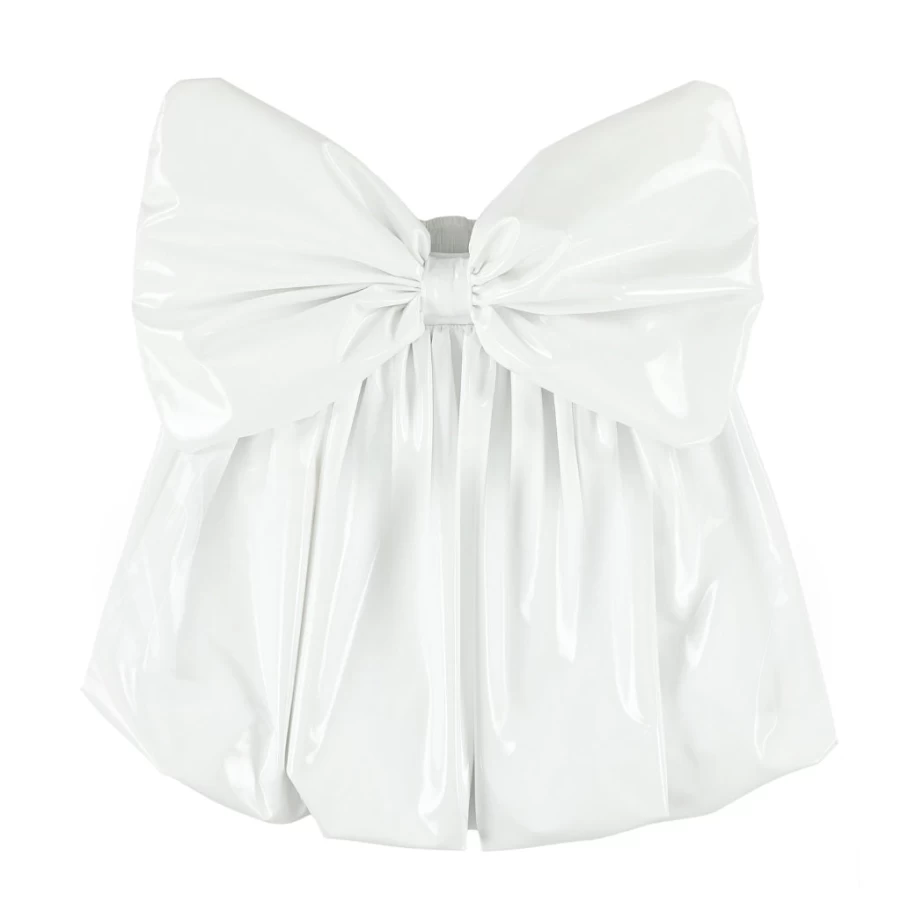 "KIDS21 White Large Bow Skirt for Girls - Elegant Flowy Children's Dress"