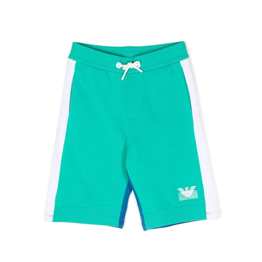 KIDS21 Green Colour Block Shorts for Kids - Stylish & Comfortable