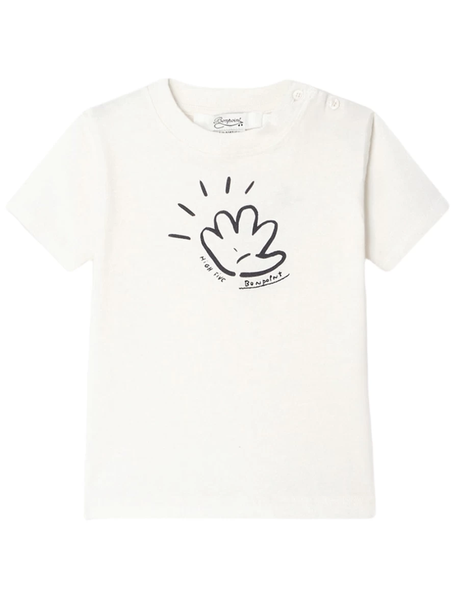 KIDS21 White Tom Graphic T-Shirt for Kids - Soft Cotton Tee with Fun Print