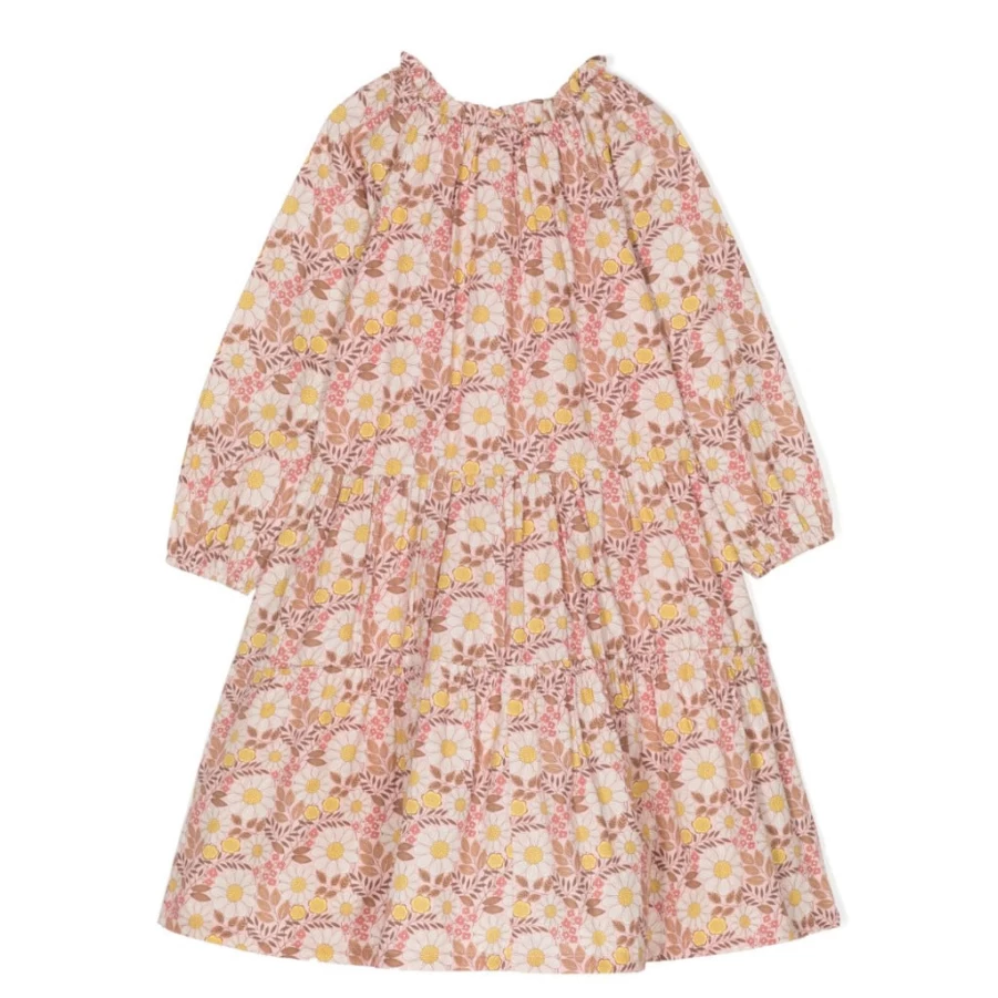 KIDS21 Multi-Colored Floral Print Cotton Poplin Dress for Girls