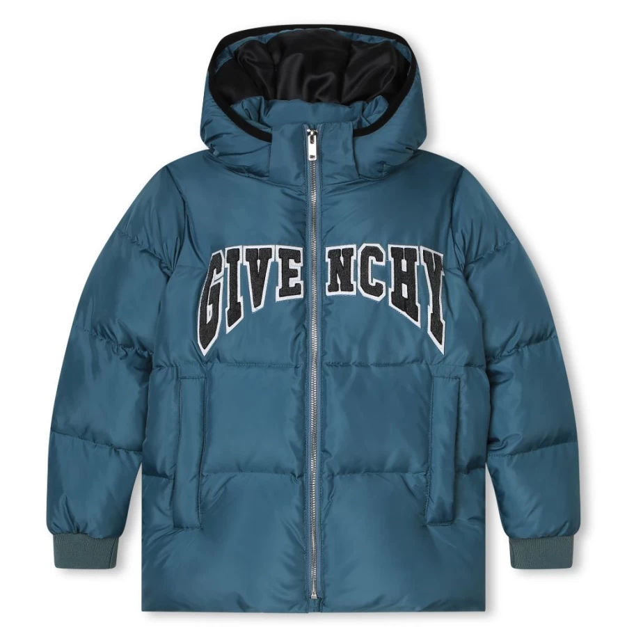 KIDS21 Green Logo Down Jacket for Kids - Lightweight Warm Winter Coat