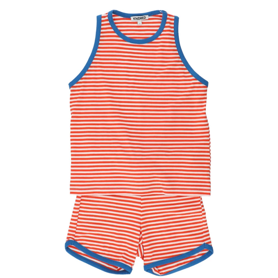 "KIDS21 Red Tank Top and Shorts Set for Kids - Comfortable Summer Outfit"