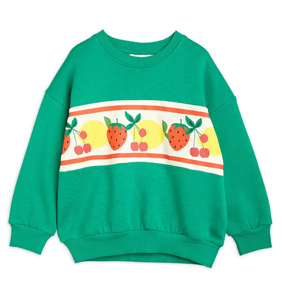 "KIDS21 Green Fruit Print Border Sweatshirt for Kids"