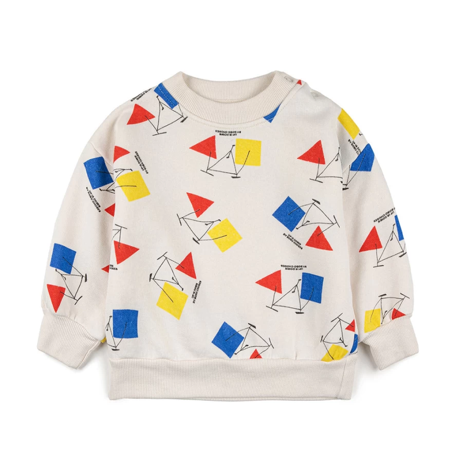 KIDS21 Multi-Colored Crazy Bicy Sweatshirt for Kids - Fun & Comfortable Cycling-Themed Pullover