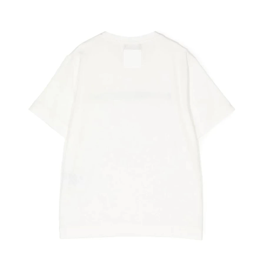 KIDS21 White Logo Print T-Shirt for Kids - Comfortable Cotton Tee with Branded Design