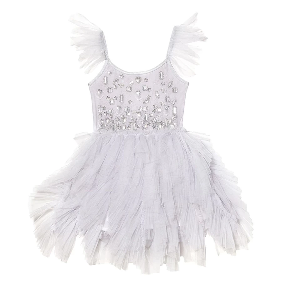 KIDS21 Blue Glitter Tutu Dress for Girls - Sparkly Party Tutu Skirt Outfit