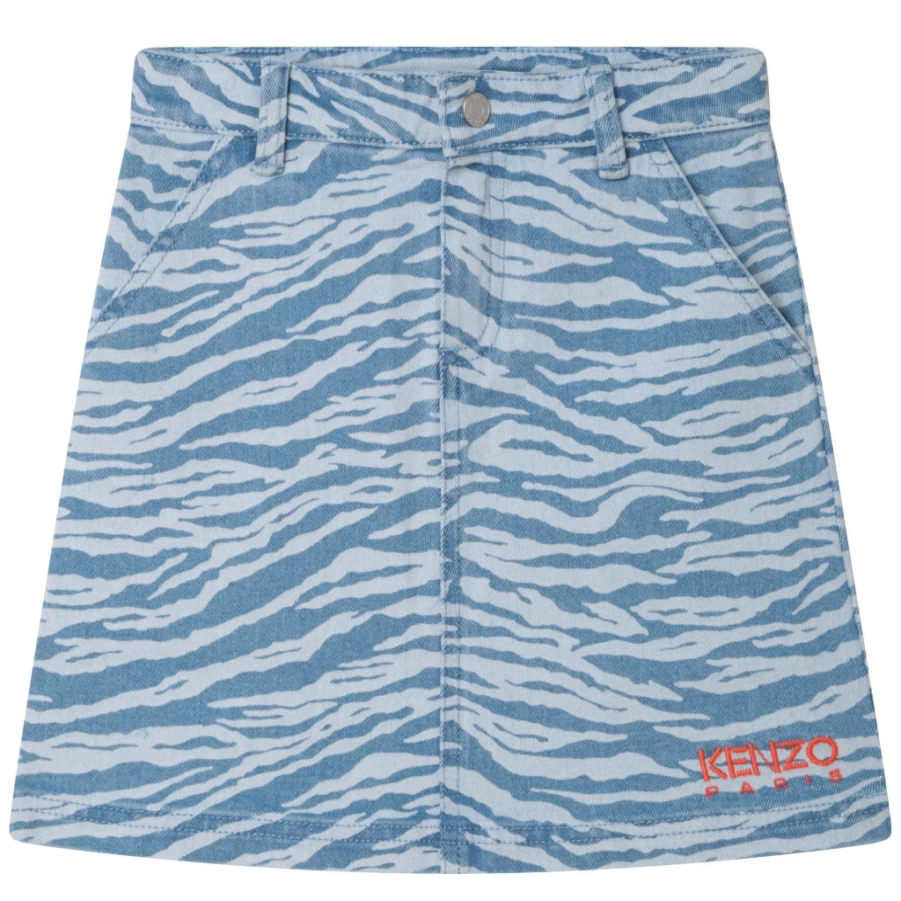 KIDS21 Multi-Colored Tiger Stripes Denim Skirt for Kids