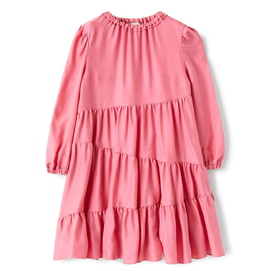 KIDS21 Girls Fuchsia Tiered Dress - Floral Print Casual Summer Dress for Kids