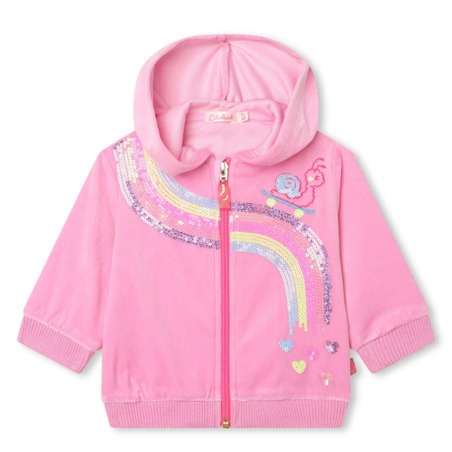 KIDS21 Pink Rainbow Sweat Jacket for Kids - Colorful & Comfortable Hooded Jacket