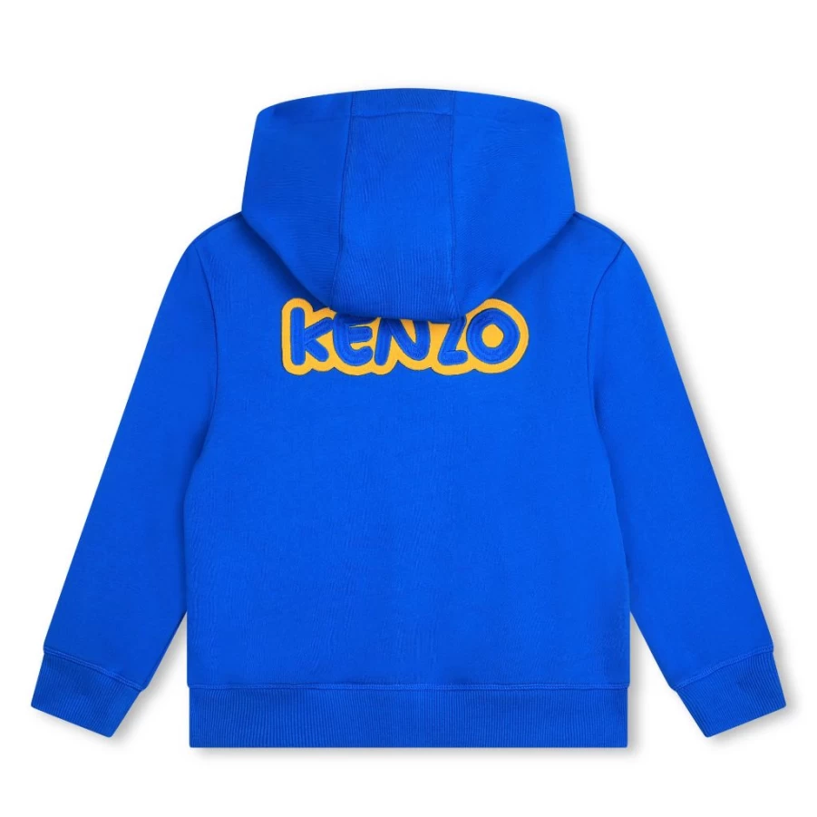 KIDS21 Blue Frog Print Cardigan for Kids - Kenzo Style Sweater