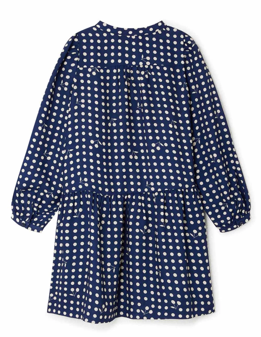 KIDS21 Navy Talitha Viscose Crepe Dress for Girls - Comfortable & Stylish Flowy Kids Dress