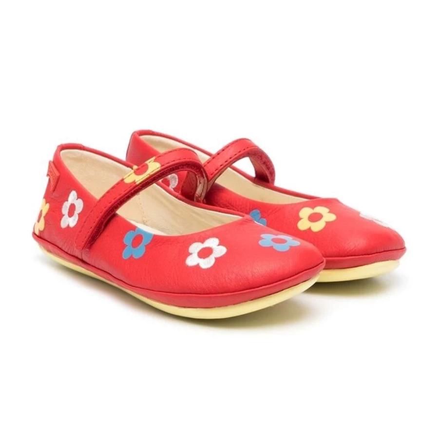 "KIDS21 Red Floral Ballerina Shoes for Girls"