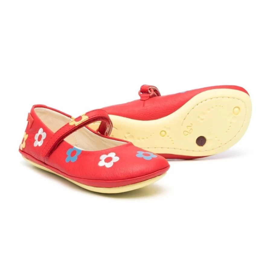 "KIDS21 Red Floral Ballerina Shoes for Girls"