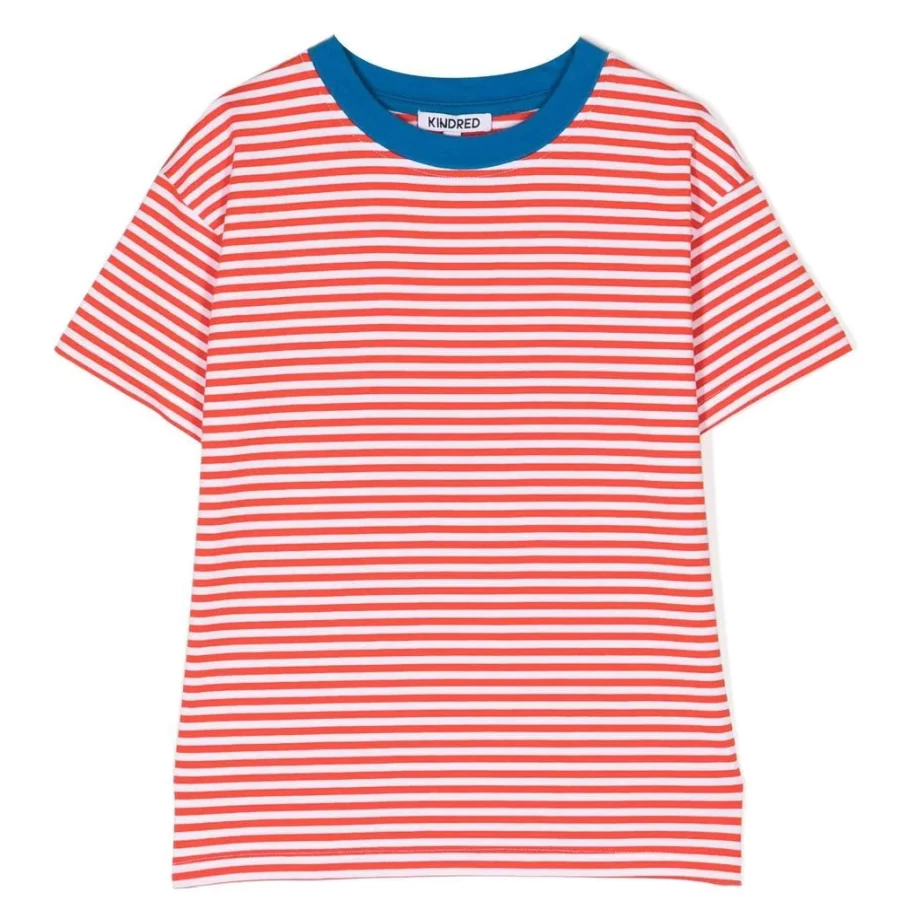 "KIDS21 Red Horizontal Striped T-Shirt for Kids - Comfortable Cotton Tee"
