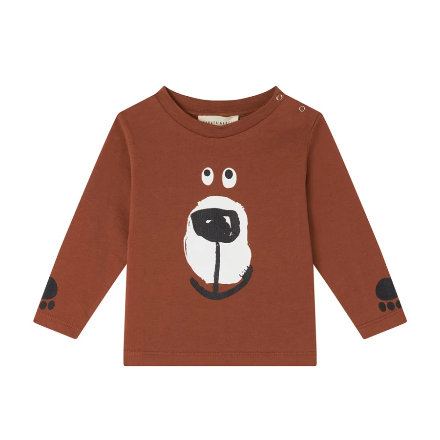 "KIDS21 Brown Bear Graphic T-Shirt for Kids - Soft and Cute Animal Tee"