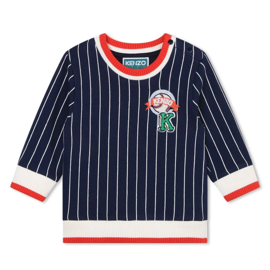 KIDS21 Navy Baseball Stripe Sweatshirt for Kids - Sporty Casual Pullover