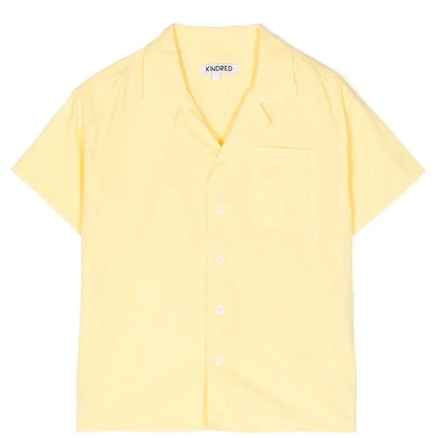 KIDS21 Yellow Club-Collar Short Sleeve Casual Shirt for Kids
