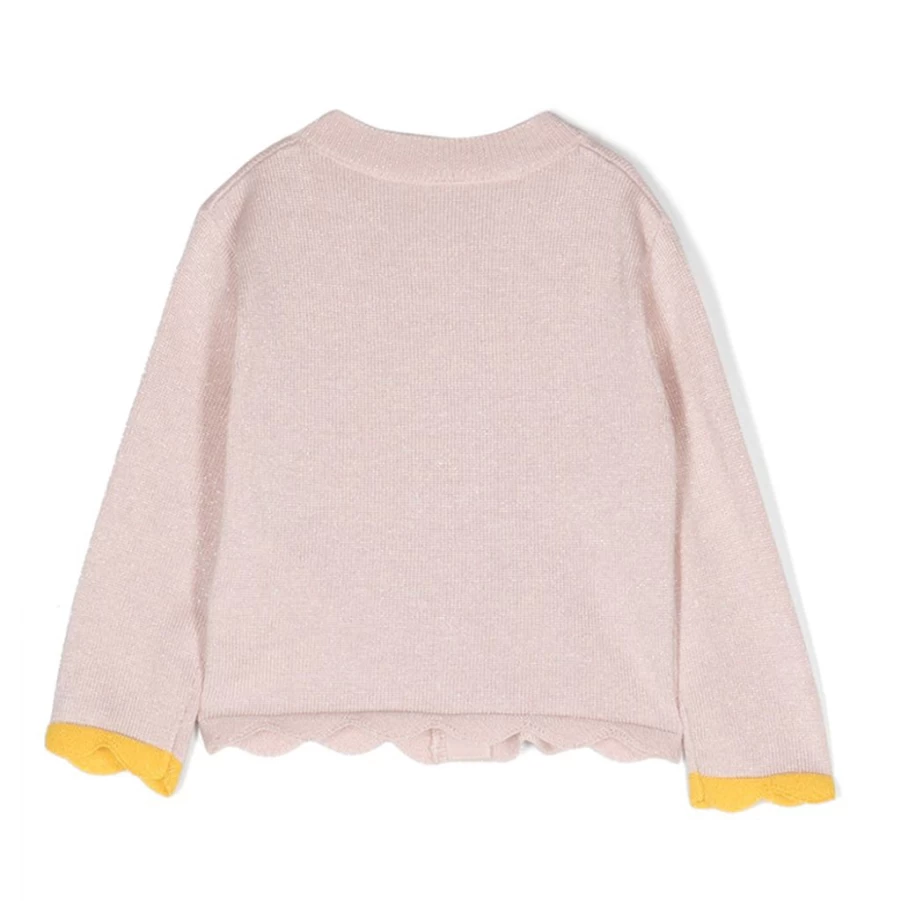 Pink Rainbow Knit Cardigan for Kids by KIDS21 | Cozy Colorful Sweater
