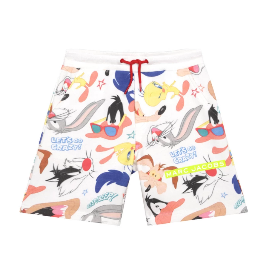 KIDS21 White Looney Tunes X Marc Jacobs Inspired Kids Shorts