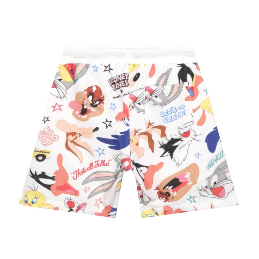 KIDS21 White Looney Tunes X Marc Jacobs Inspired Kids Shorts