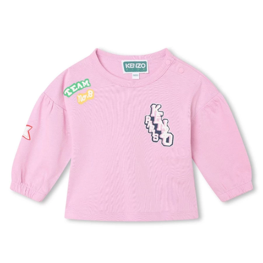 KIDS21 Pink American Typo Long Sleeve T-Shirt for Kids
