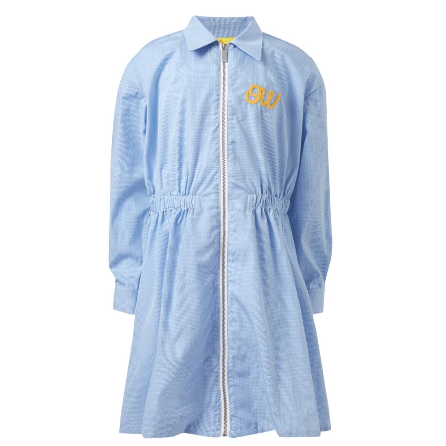 "KIDS21 Light Blue Off Script Shirt Dress for Kids"