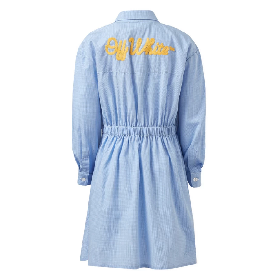 "KIDS21 Light Blue Off Script Shirt Dress for Kids"