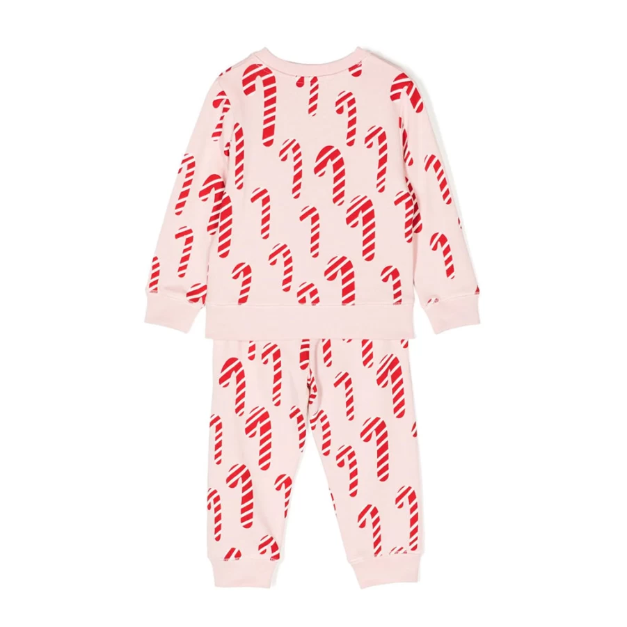 KIDS21 Multi-Colored Candy Canes Fleece Tracksuit for Kids - Cozy Christmas Holiday Outfit