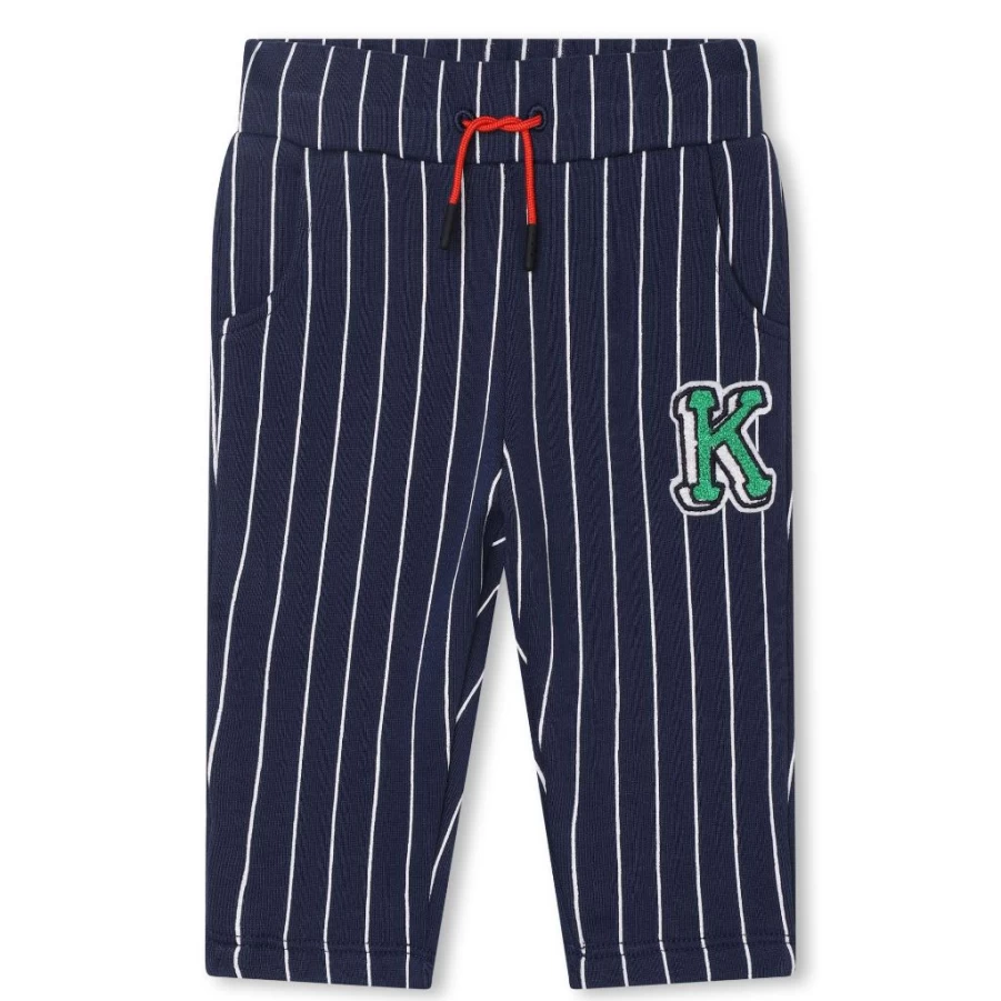 KIDS21 Navy Baseball Striped Sweatpants for Kids - Comfortable Athletic Joggers