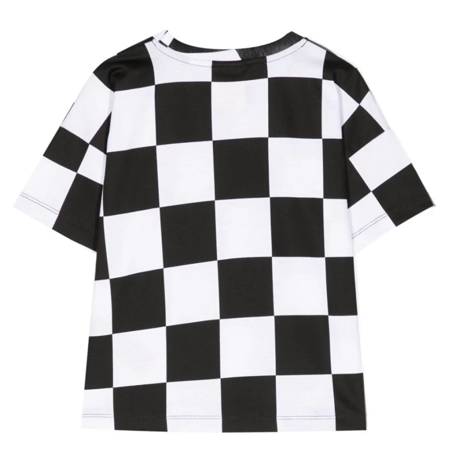 KIDS21 Black Checkerboard Print T-Shirt for Kids - Stylish Graphic Tee