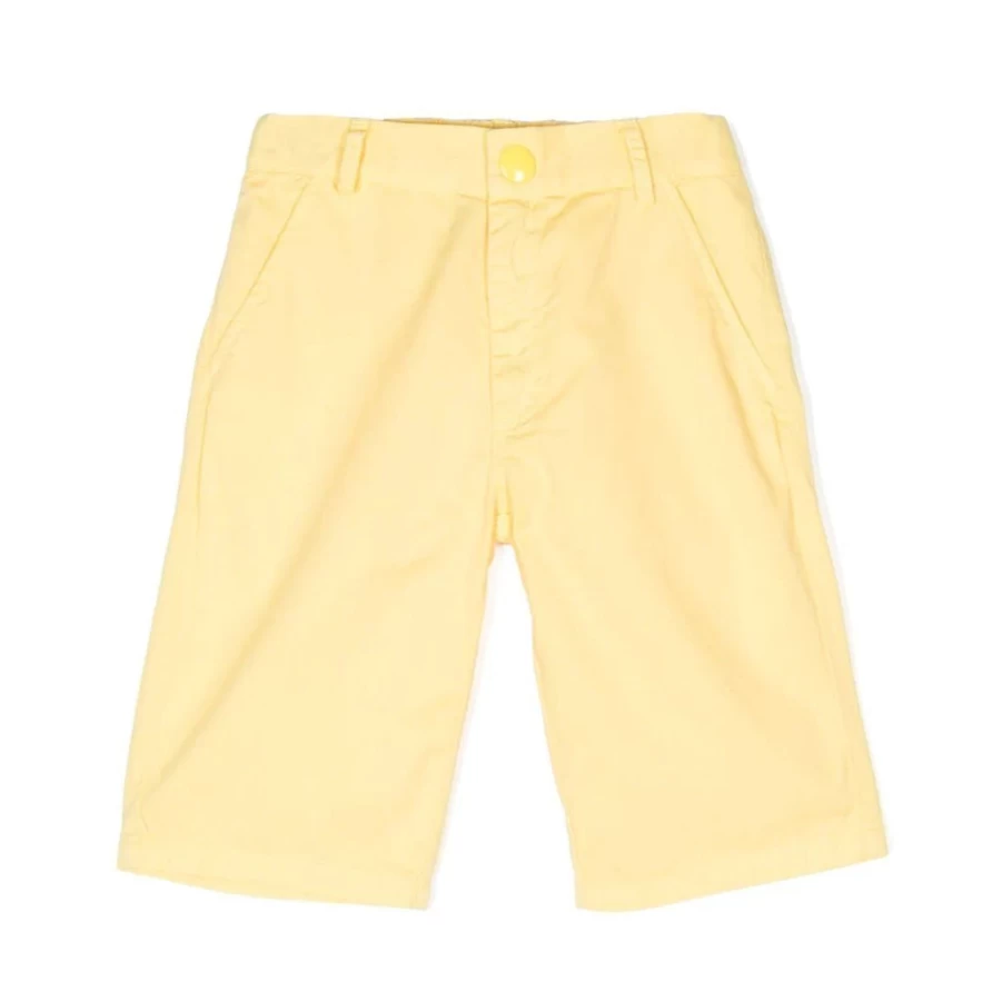 KIDS21 Yellow Organic Cotton Tonal Shorts for Kids