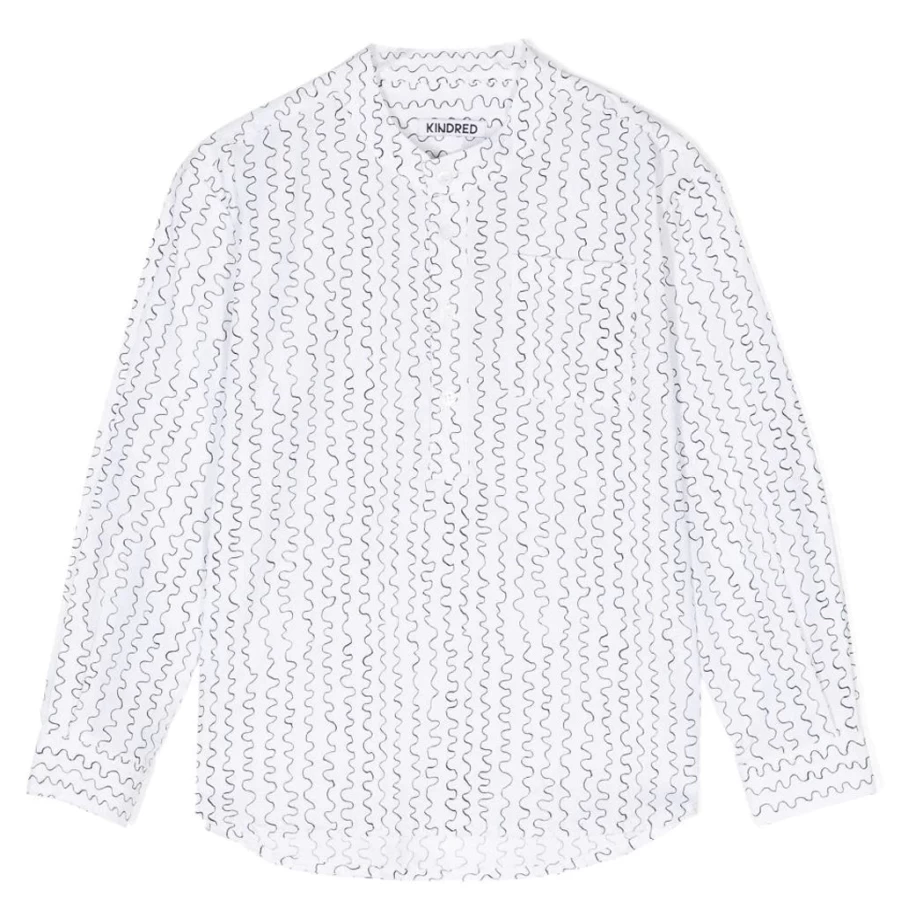 KIDS21 Black Wave-Print Long Sleeve Shirt for Kids - Stylish & Comfortable