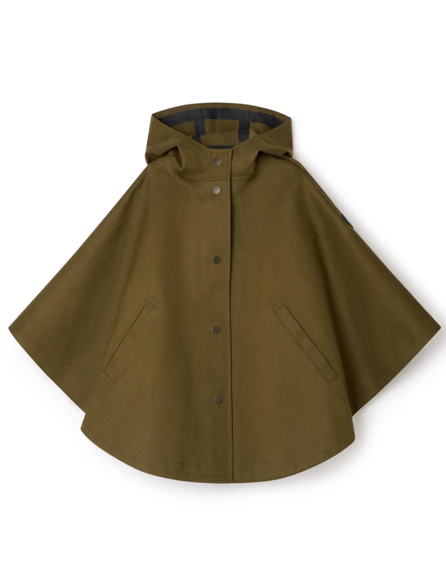 KIDS21 Khaki Water-Resistant Twill Cape for Kids – Lightweight Rainproof Outdoor Wear