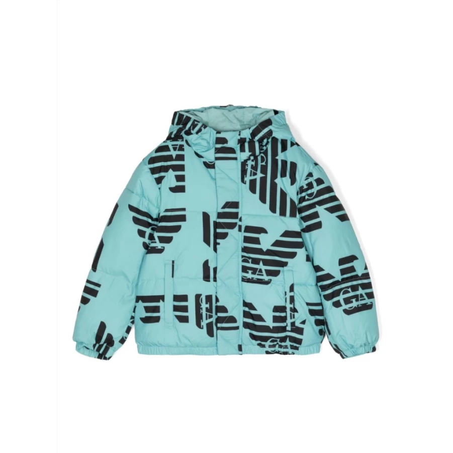 KIDS21 Turquoise Logo Puffer Jacket for Kids - Lightweight Winter Coat