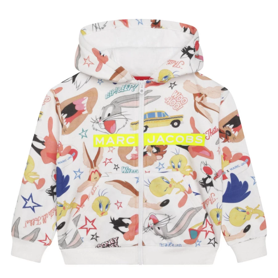 KIDS21 White Looney Tunes X Marc Jacobs Inspired Kids Cardigan
