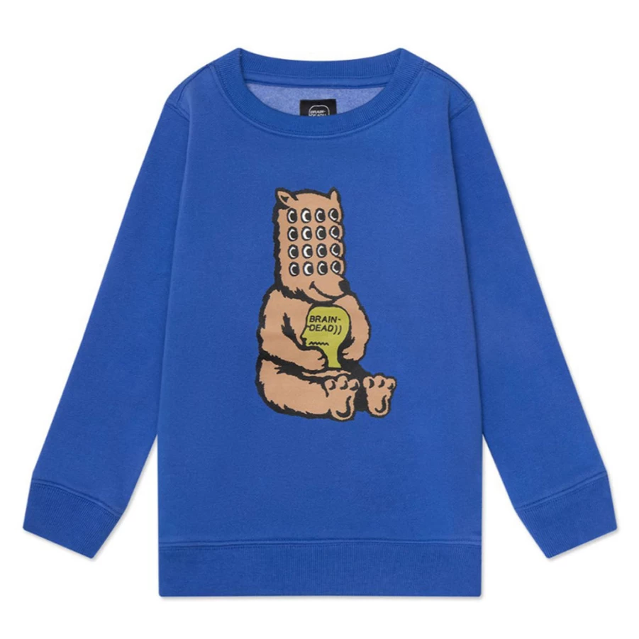KIDS21 Blue Bear Graphic Kids Crewneck Sweatshirt - Cute Animal Print Pullover for Boys & Girls