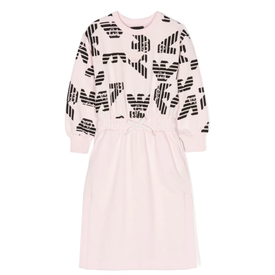 "KIDS21 Pink Jersey Fleece Dress for Kids - Soft & Comfortable Girls' Winter Dress"