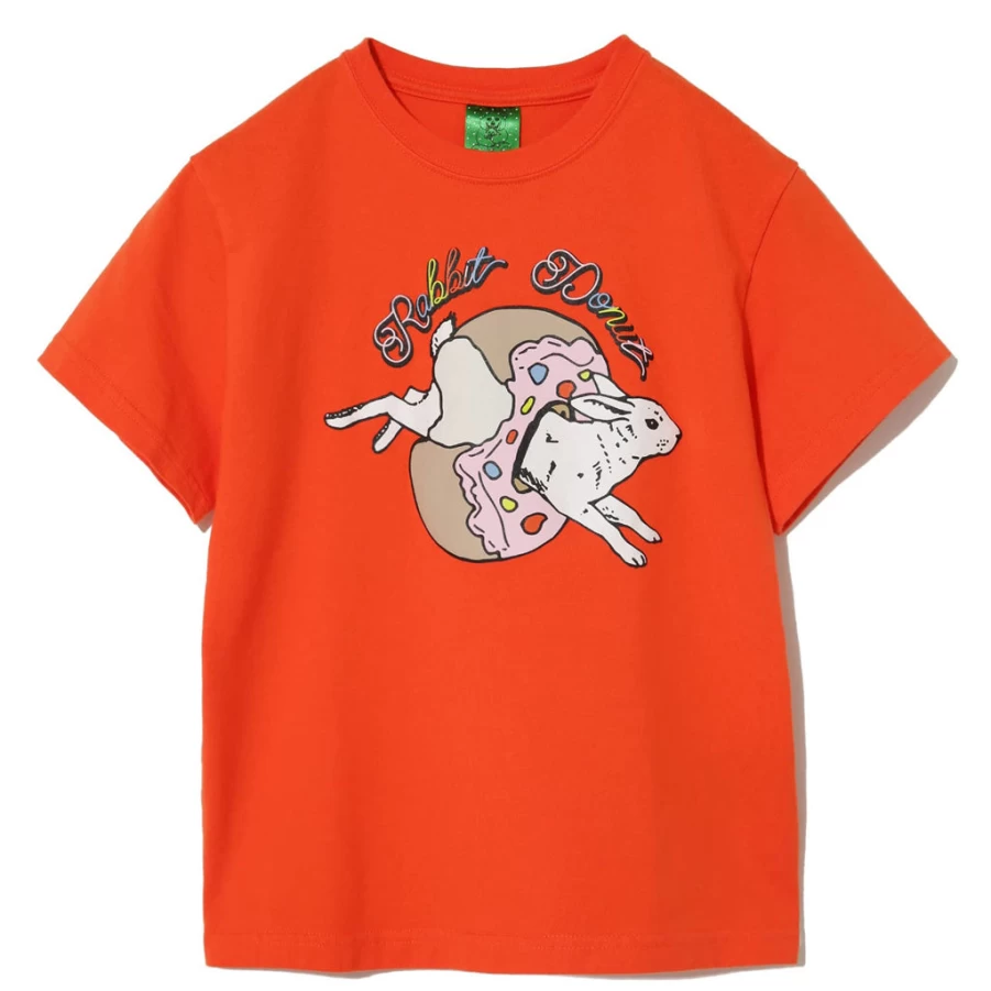 "KIDS21 Red Bunny Donut Graphic Kids T-Shirt - Cute Cotton Tee for Boys & Girls"
