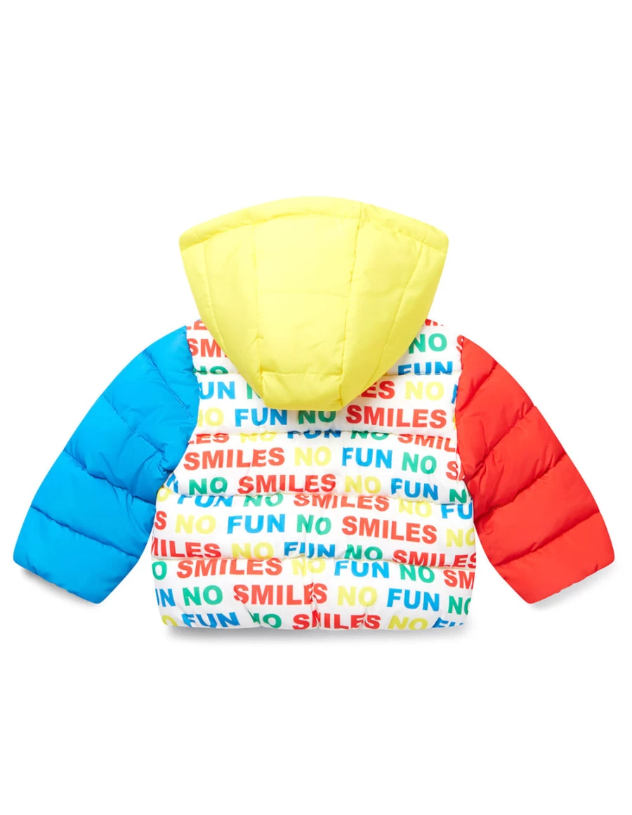 "KIDS21 Multi-Colored No Smiles No Fun Puffer Jacket for Kids"