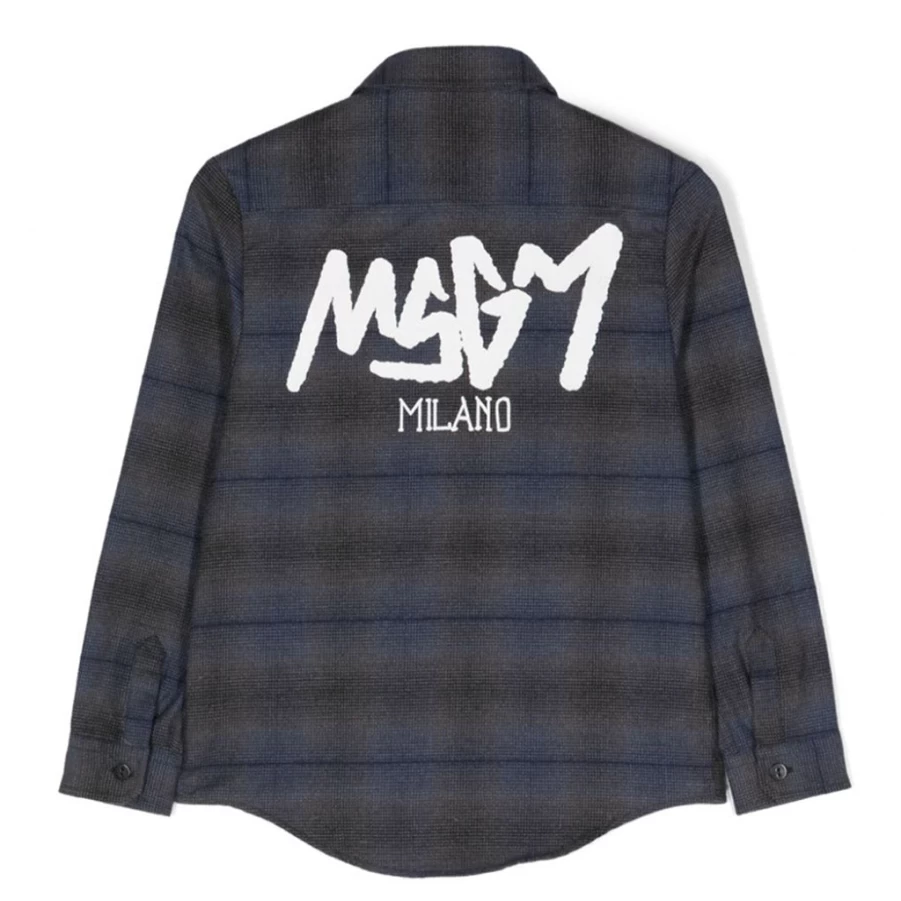 KIDS21 Black Logo Flannel Shirt for Kids - Soft Plaid Button-Up Top