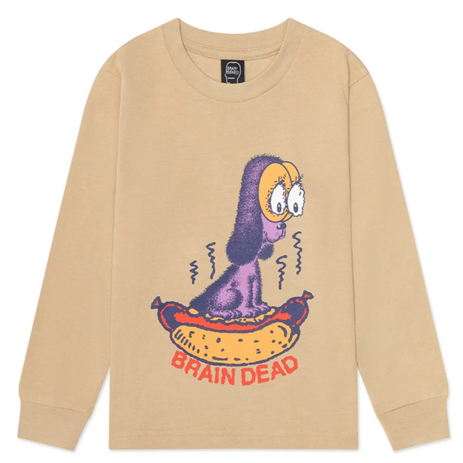 KIDS21 Natural Color Hot Dog Print Long Sleeve Shirt for Kids