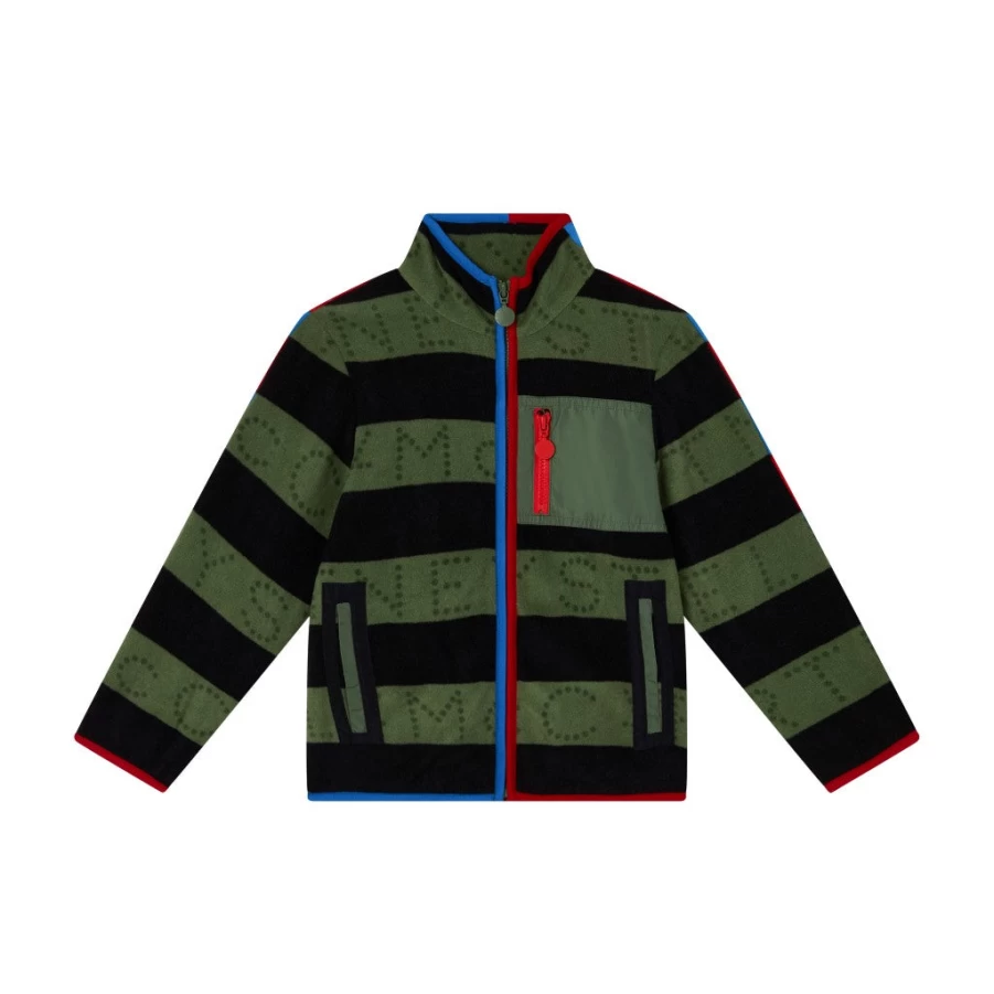 KIDS21 Black Logo Stripes Snow Cardigan for Kids - Warm Winter Knitwear
