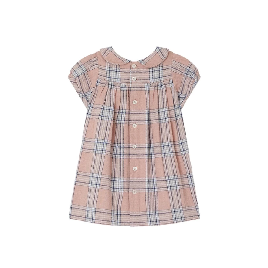 KIDS21 Pink Joyeuse Smocked Dress for Girls - Floral Embroidery Summer Dress