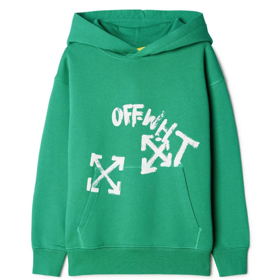 KIDS21 Green Paint Script Hoodie for Kids - Stylish & Comfortable Pullover