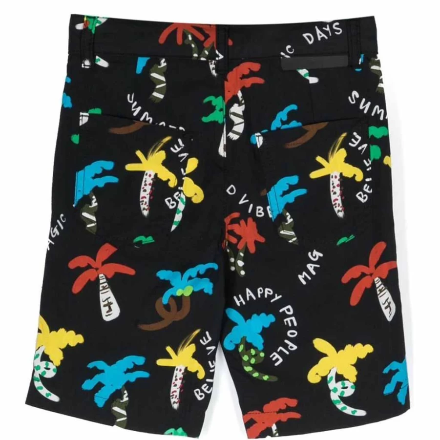 "KIDS21 Black Tropical Print Bermuda Shorts for Kids"