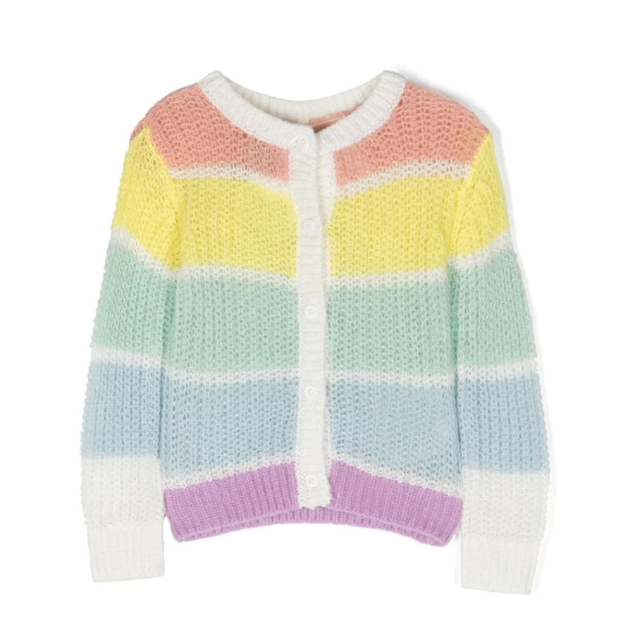 "KIDS21 Multi-Colored Rainbow Stripe Knit Cardigan for Kids"