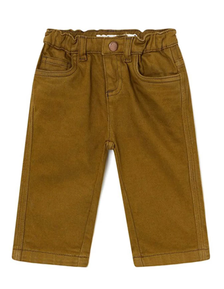 KIDS21 Khaki Colored Denim Pants for Kids - Cookie Washed Casual Trousers