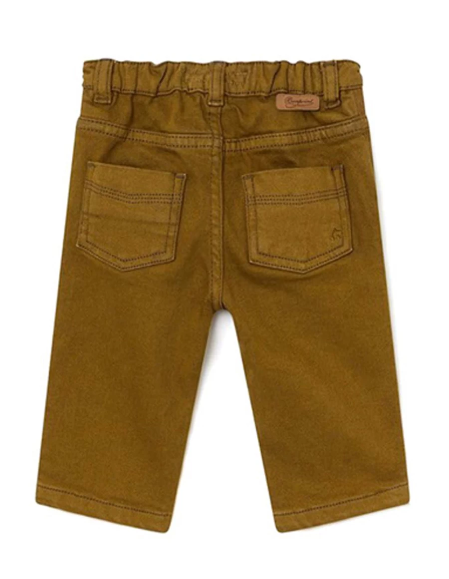 KIDS21 Khaki Colored Denim Pants for Kids - Cookie Washed Casual Trousers