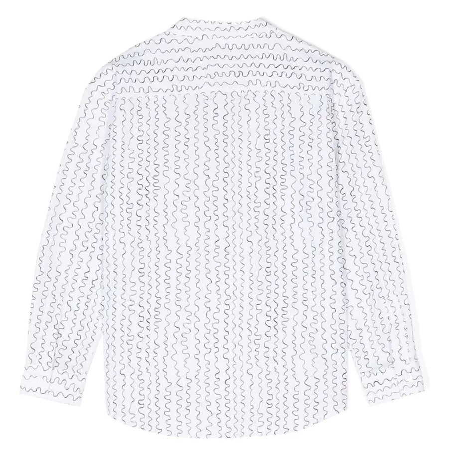 KIDS21 Black Wave-Print Long Sleeve Shirt for Kids