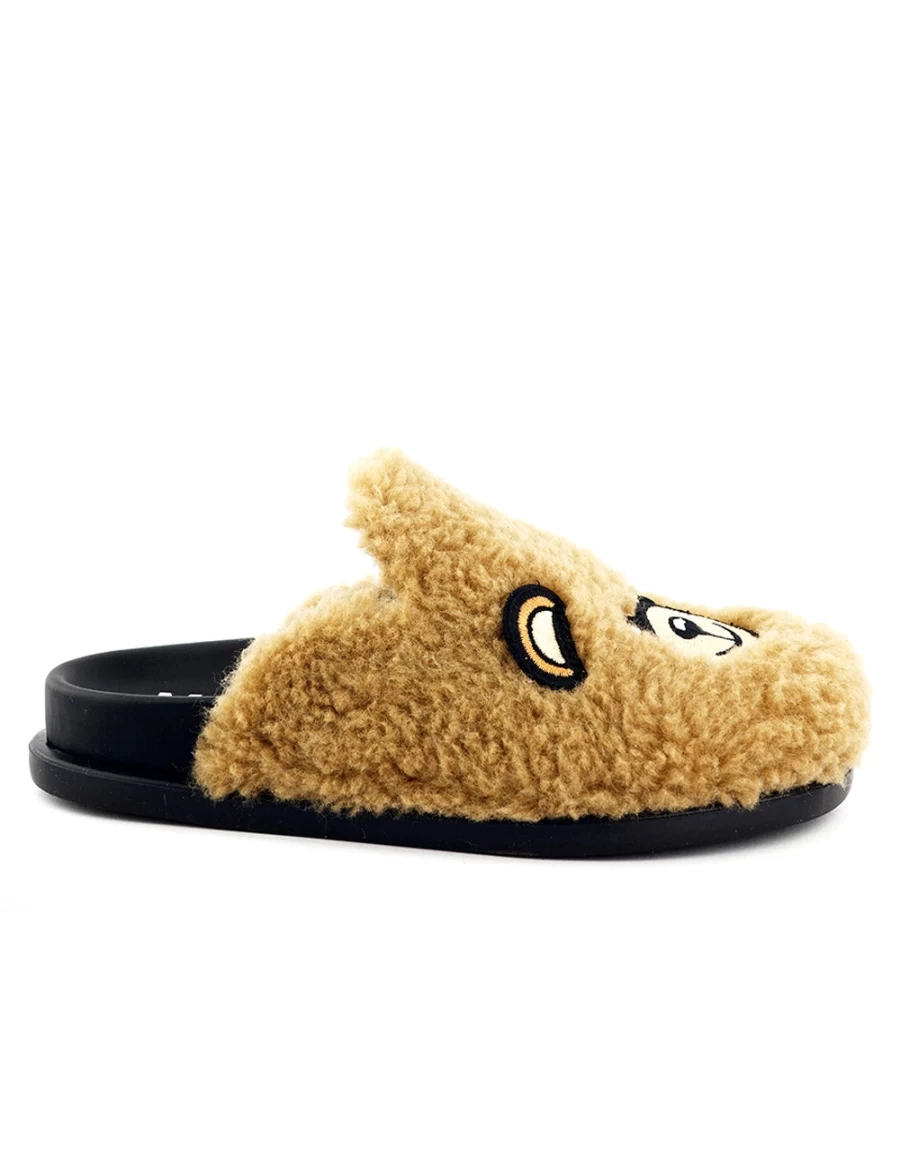 KIDS21 Brown Fluffy Bear Slippers - Soft Plush Toy Mules for Kids